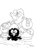 coloriage Calimero et ses amis chantent